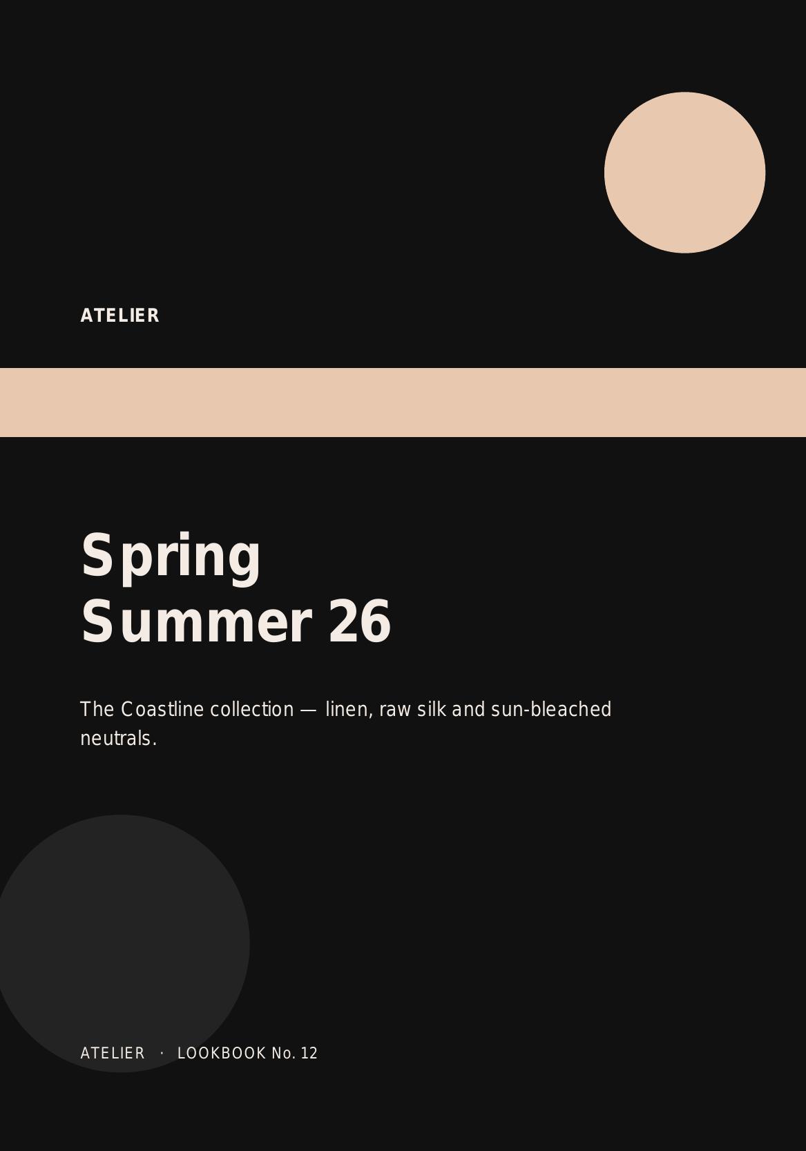 Atelier — SS26 Lookbook — flipbook cover