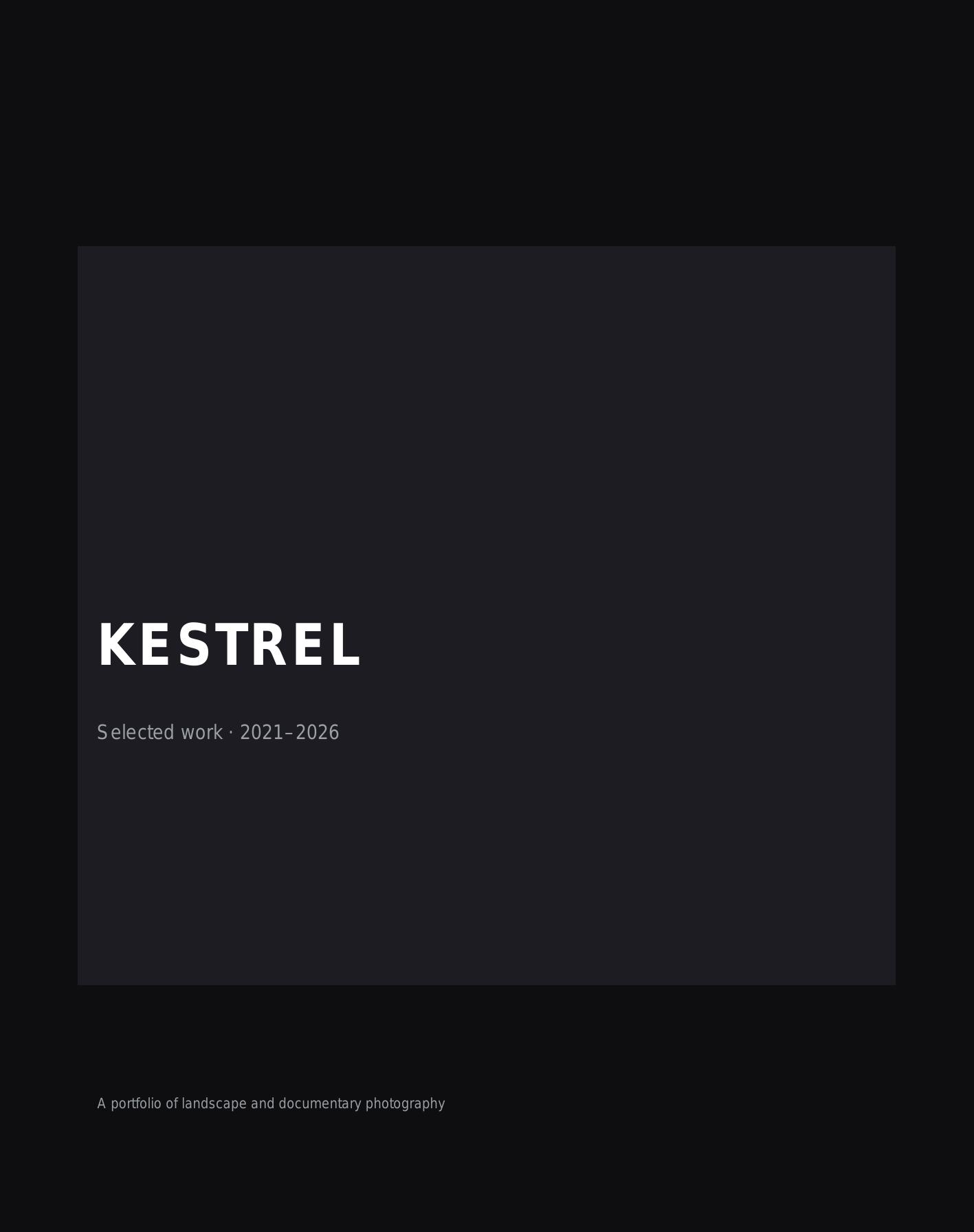 Kestrel — Photography Portfolio — flipbook cover