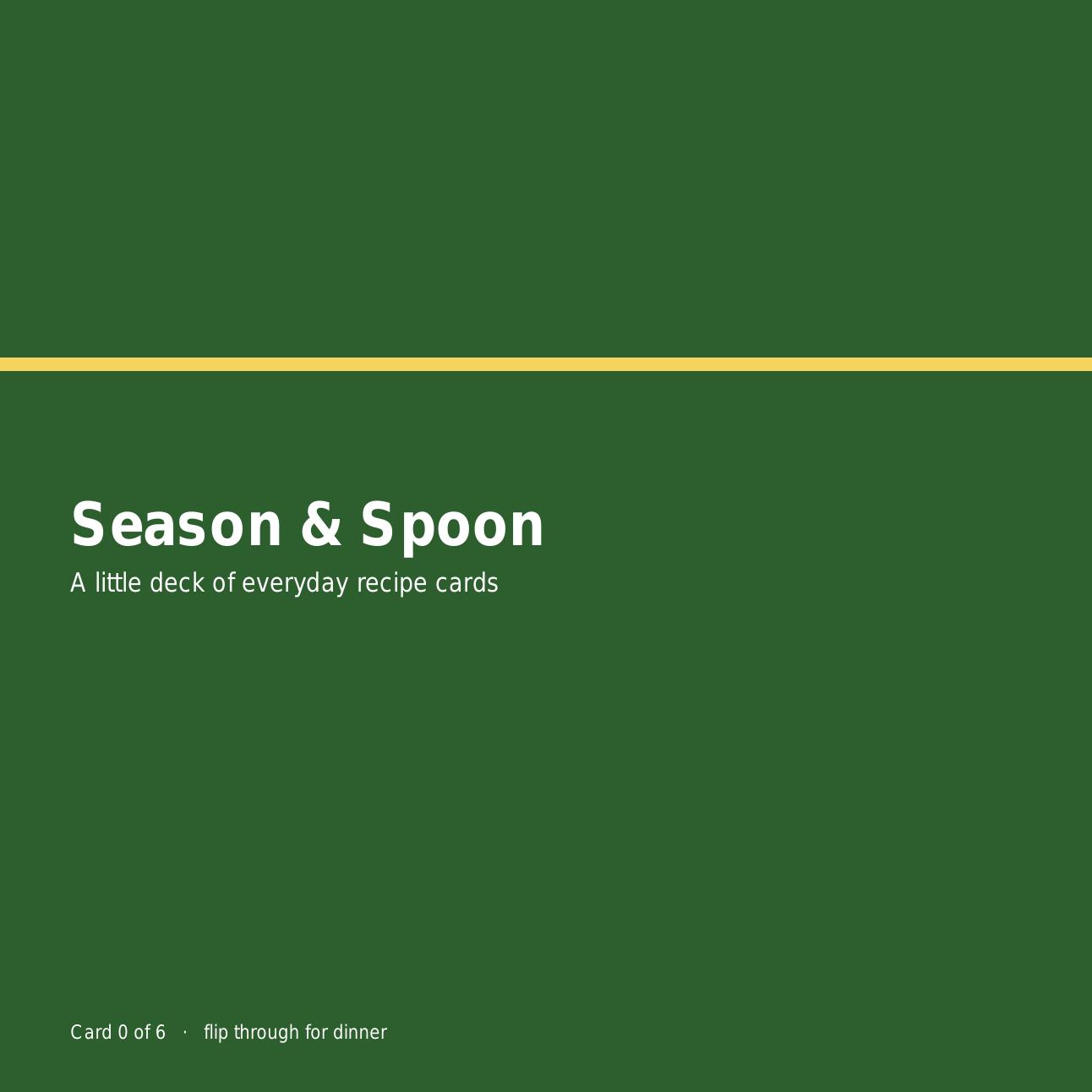 Season & Spoon — Recipe Cards — flipbook cover