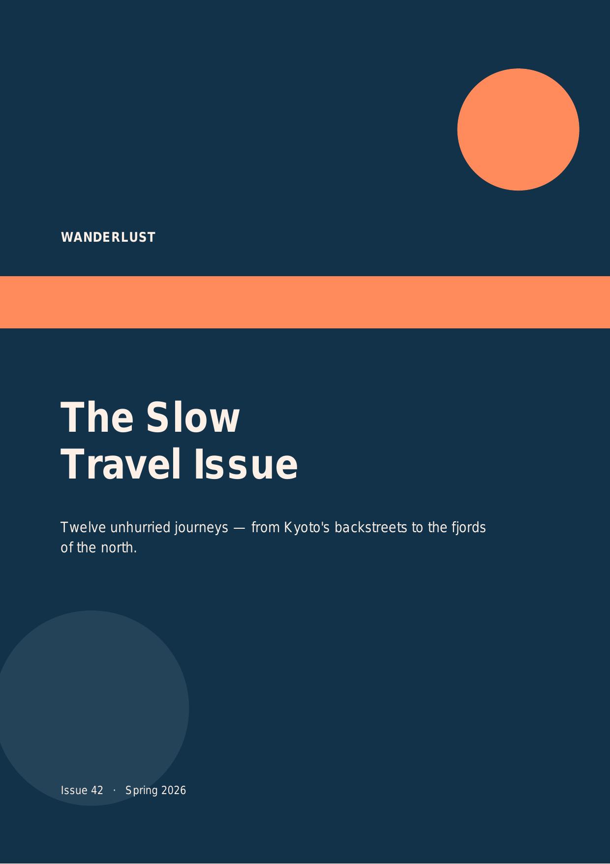 Wanderlust — The Slow Travel Issue — flipbook cover